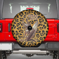 Shaka Zulu Spare Tire Cover Leopard Print Design Traditional Warrior Spear and Shield Illustration Tribal King - Wonder Print Shop