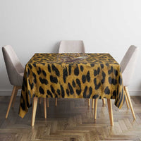 Shaka Zulu Tablecloth Leopard Print Design Traditional Warrior Spear and Shield Illustration Tribal King - Wonder Print Shop