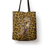 Shaka Zulu Tote Bag Leopard Print Design Traditional Warrior Spear and Shield Illustration Tribal King - Wonder Print Shop