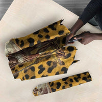 Shaka Zulu Umbrella Leopard Print Design Traditional Warrior Spear and Shield Illustration Tribal King - Wonder Print Shop