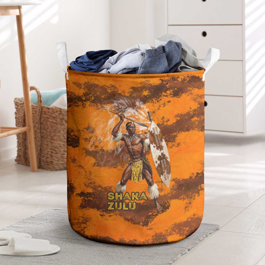 Shaka Zulu Laundry Basket Warrior Fiery Roaring Lion - Never Retreat Never Surrender African Strength and Courage - Wonder Print Shop