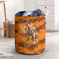 Shaka Zulu Laundry Basket Warrior Fiery Roaring Lion - Never Retreat Never Surrender African Strength and Courage - Wonder Print Shop