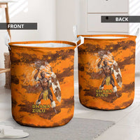 Shaka Zulu Laundry Basket Warrior Fiery Roaring Lion - Never Retreat Never Surrender African Strength and Courage - Wonder Print Shop