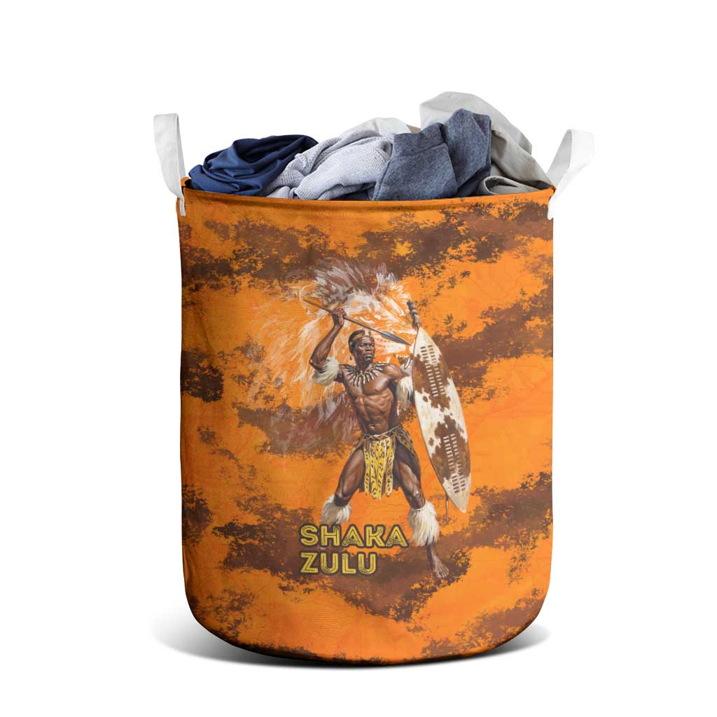 Shaka Zulu Laundry Basket Warrior Fiery Roaring Lion - Never Retreat Never Surrender African Strength and Courage - Wonder Print Shop