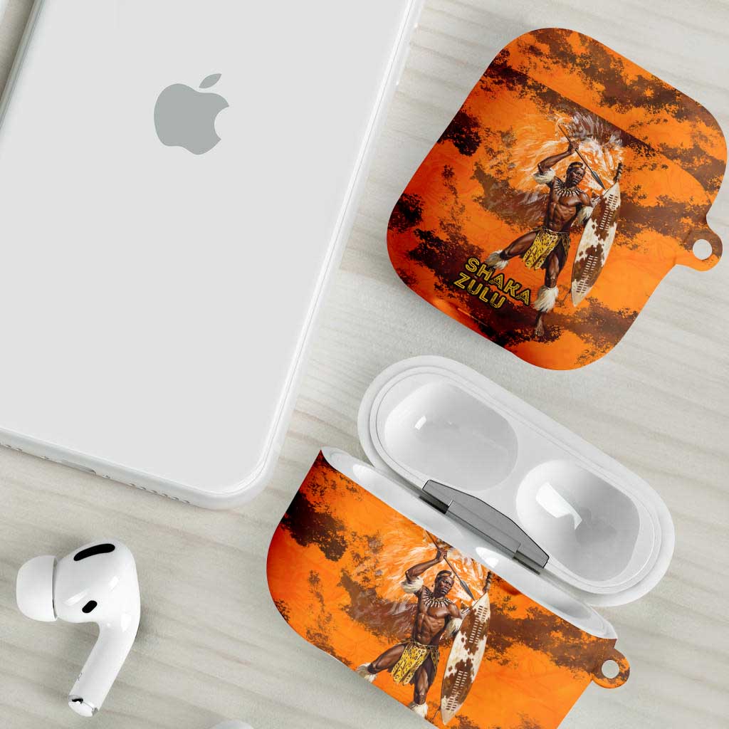 Shaka Zulu AirPods Case Warrior Fiery Roaring Lion - Never Retreat Never Surrender African Strength and Courage - Wonder Print Shop