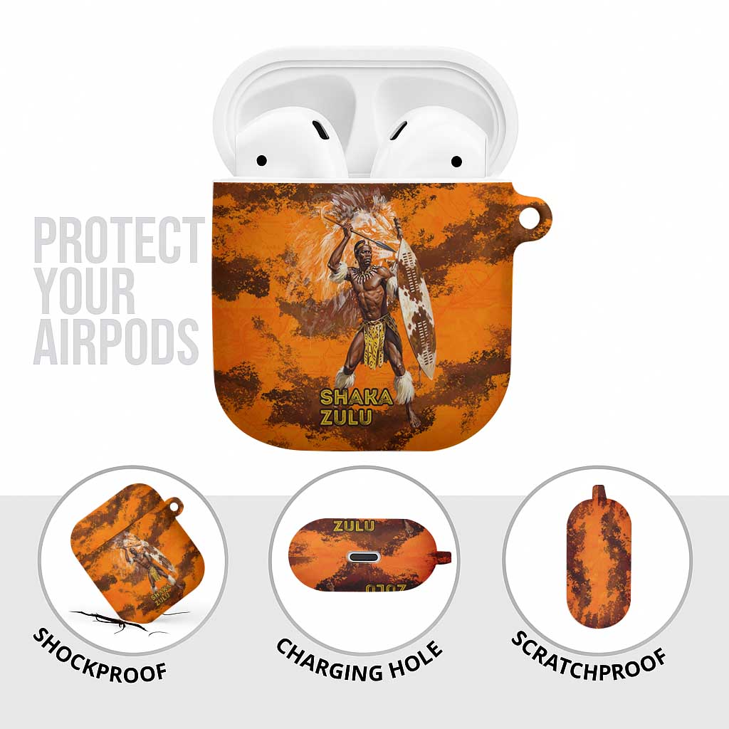 Shaka Zulu AirPods Case Warrior Fiery Roaring Lion - Never Retreat Never Surrender African Strength and Courage - Wonder Print Shop