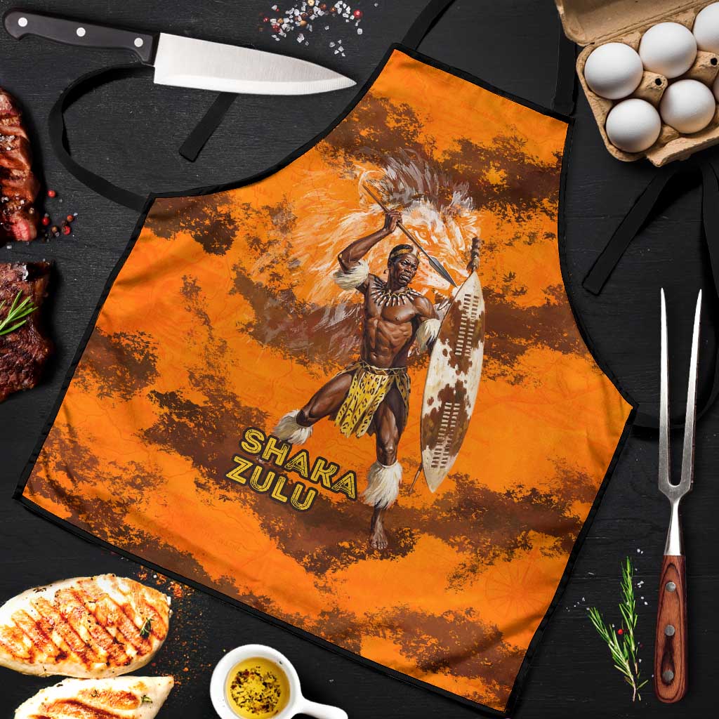Shaka Zulu Apron Warrior Fiery Roaring Lion - Never Retreat Never Surrender African Strength and Courage - Wonder Print Shop