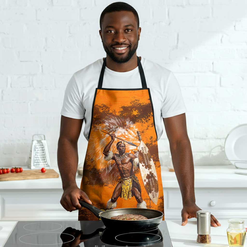 Shaka Zulu Apron Warrior Fiery Roaring Lion - Never Retreat Never Surrender African Strength and Courage - Wonder Print Shop