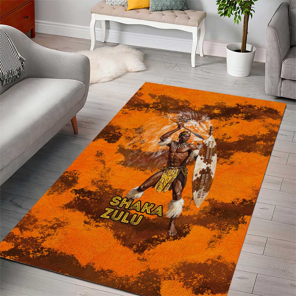 Shaka Zulu Area Rug Warrior Fiery Roaring Lion - Never Retreat Never Surrender African Strength and Courage - Wonder Print Shop