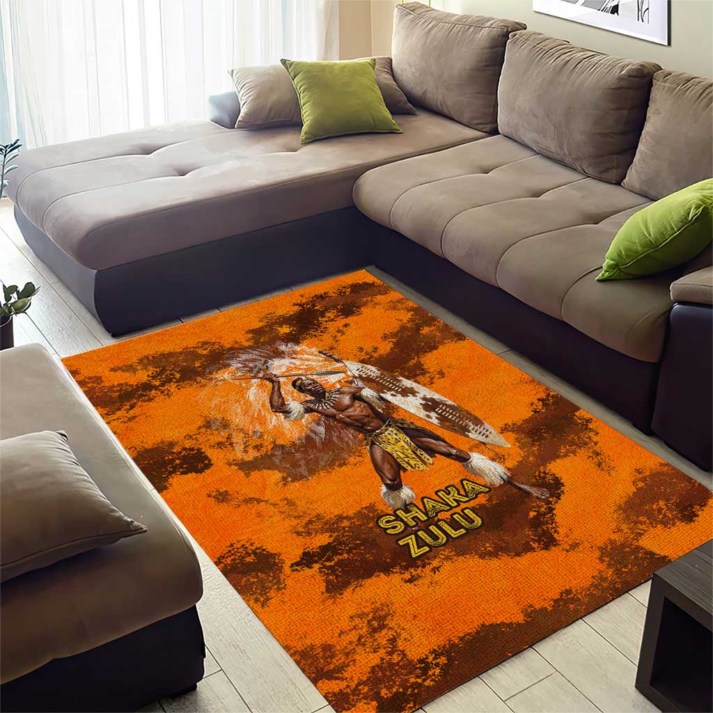 Shaka Zulu Area Rug Warrior Fiery Roaring Lion - Never Retreat Never Surrender African Strength and Courage - Wonder Print Shop