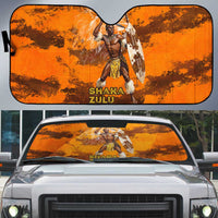 Shaka Zulu Auto Sun Shade Warrior Fiery Roaring Lion - Never Retreat Never Surrender African Strength and Courage - Wonder Print Shop