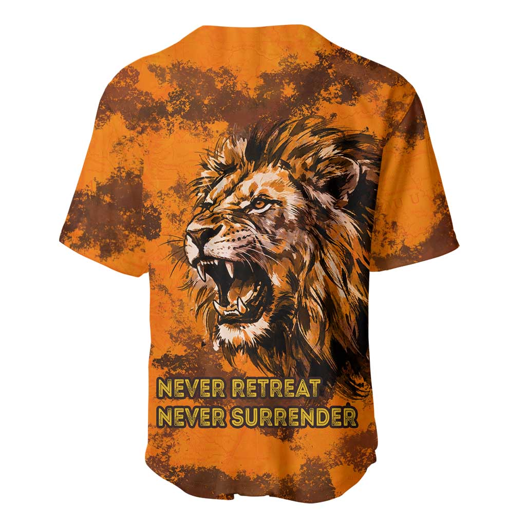 Shaka Zulu Baseball Jersey Warrior Fiery Roaring Lion - Never Retreat Never Surrender African Strength and Courage - Wonder Print Shop