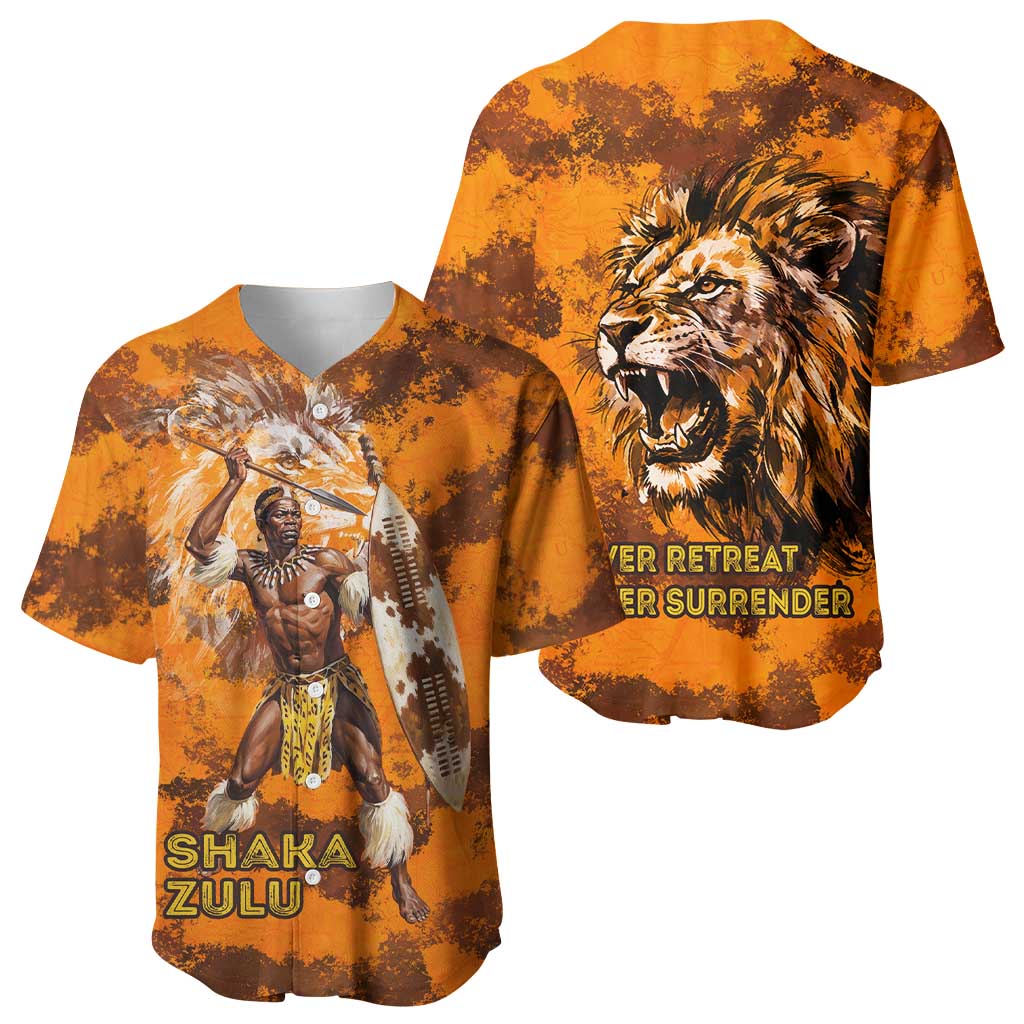 Shaka Zulu Baseball Jersey Warrior Fiery Roaring Lion - Never Retreat Never Surrender African Strength and Courage - Wonder Print Shop