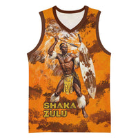 Shaka Zulu Basketball Jersey Warrior Fiery Roaring Lion - Never Retreat Never Surrender African Strength and Courage - Wonder Print Shop
