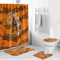 Shaka Zulu Bathroom Set Warrior Fiery Roaring Lion - Never Retreat Never Surrender African Strength and Courage - Wonder Print Shop
