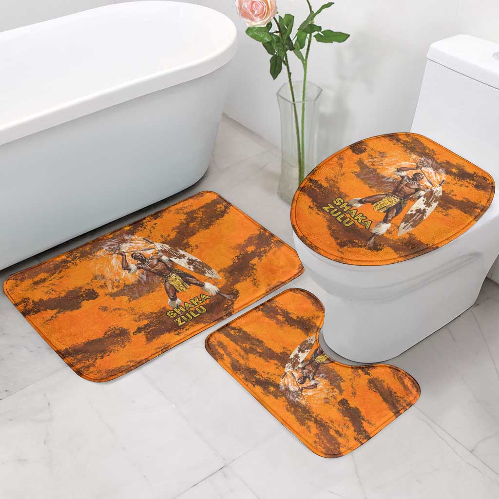 Shaka Zulu Bathroom Set Warrior Fiery Roaring Lion - Never Retreat Never Surrender African Strength and Courage - Wonder Print Shop