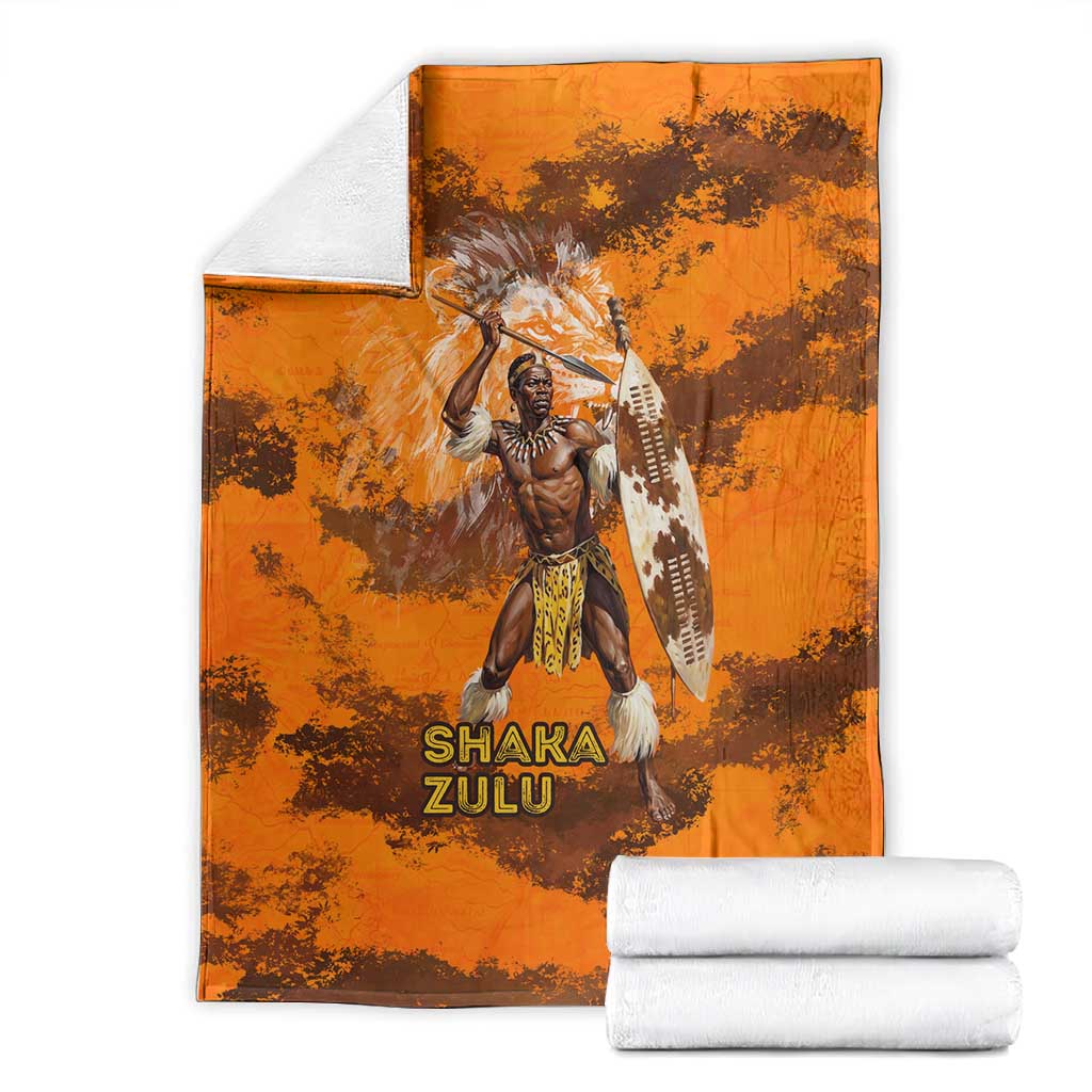 Shaka Zulu Blanket Warrior Fiery Roaring Lion - Never Retreat Never Surrender African Strength and Courage - Wonder Print Shop