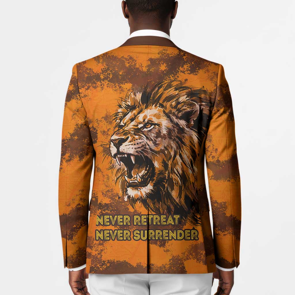 Shaka Zulu Blazer Warrior Fiery Roaring Lion - Never Retreat Never Surrender African Strength and Courage - Wonder Print Shop