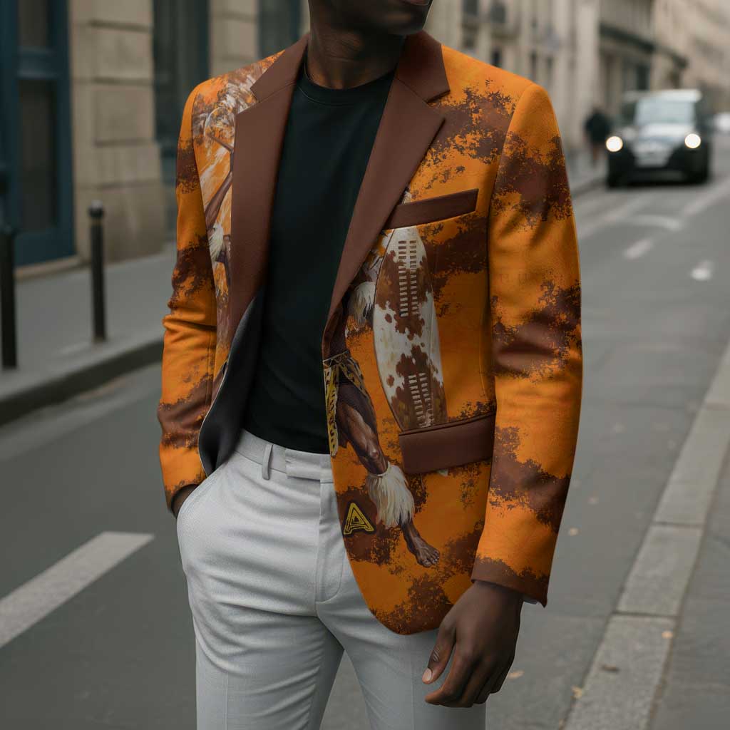 Shaka Zulu Blazer Warrior Fiery Roaring Lion - Never Retreat Never Surrender African Strength and Courage - Wonder Print Shop