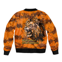 Shaka Zulu Bomber Jacket Warrior Fiery Roaring Lion - Never Retreat Never Surrender African Strength and Courage - Wonder Print Shop