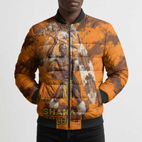 Shaka Zulu Bomber Puffer Jacket Warrior Fiery Roaring Lion - Never Retreat Never Surrender African Strength and Courage - Wonder Print Shop