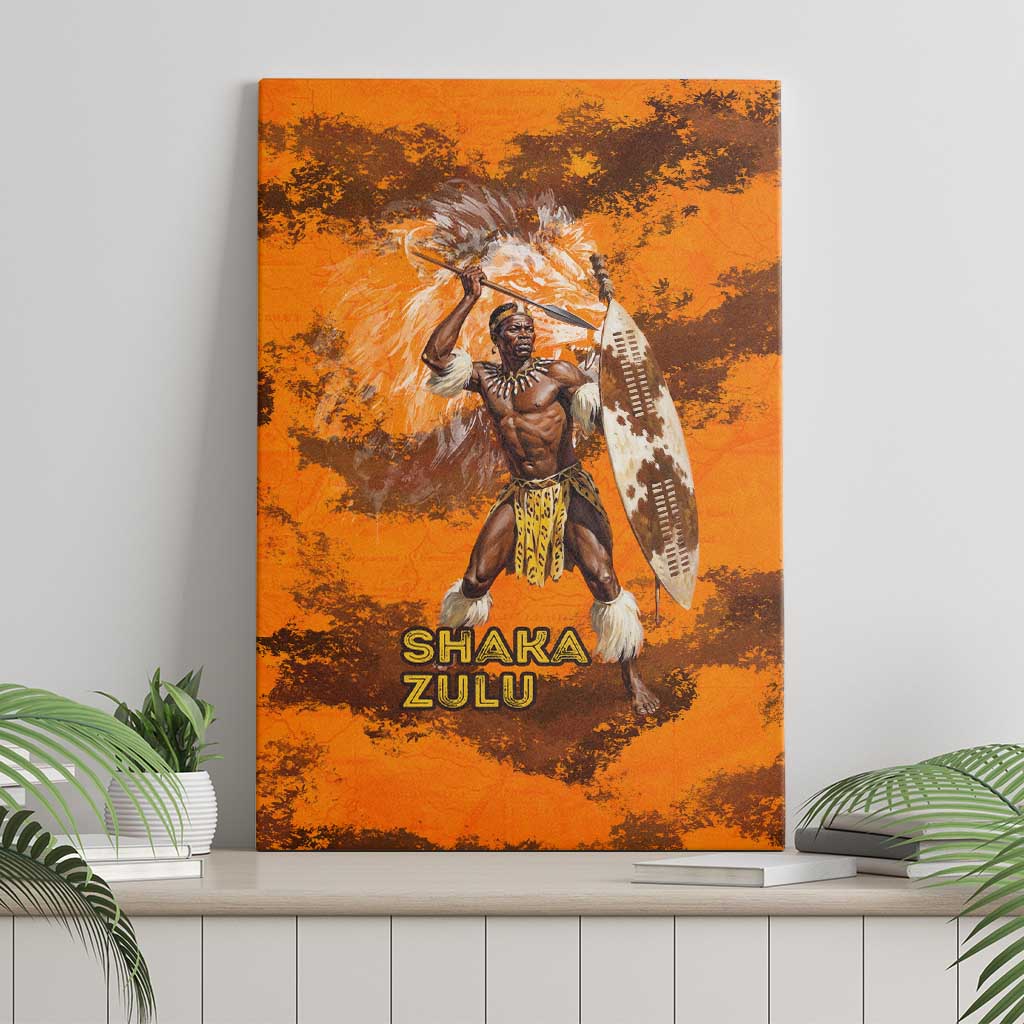 Shaka Zulu Canvas Wall Art Warrior Fiery Roaring Lion - Never Retreat Never Surrender African Strength and Courage - Wonder Print Shop
