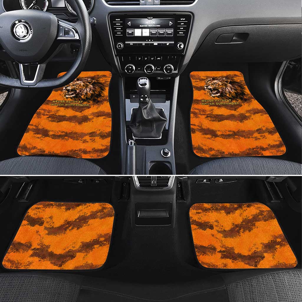 Shaka Zulu Car Mats Warrior Fiery Roaring Lion - Never Retreat Never Surrender African Strength and Courage - Wonder Print Shop