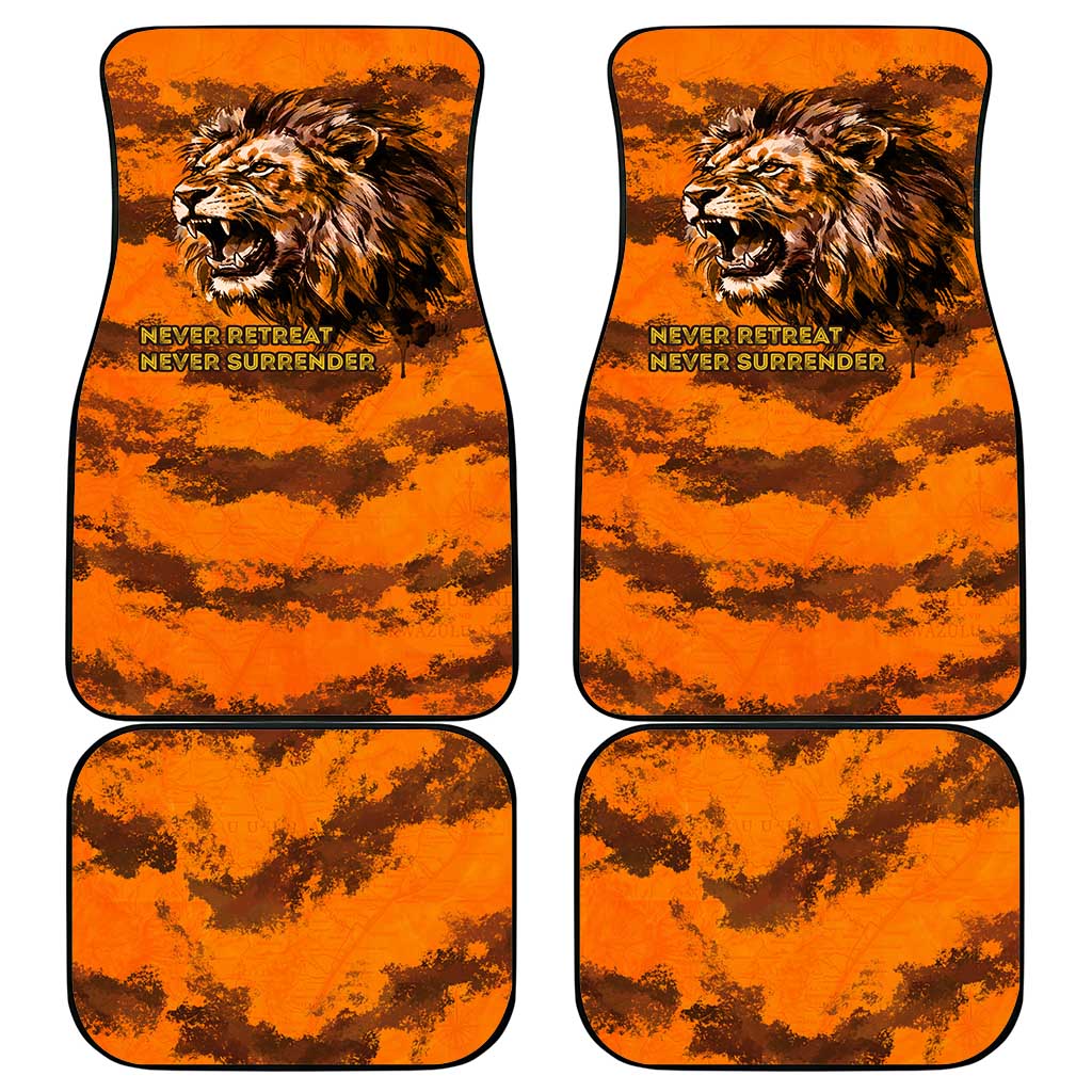 Shaka Zulu Car Mats Warrior Fiery Roaring Lion - Never Retreat Never Surrender African Strength and Courage - Wonder Print Shop