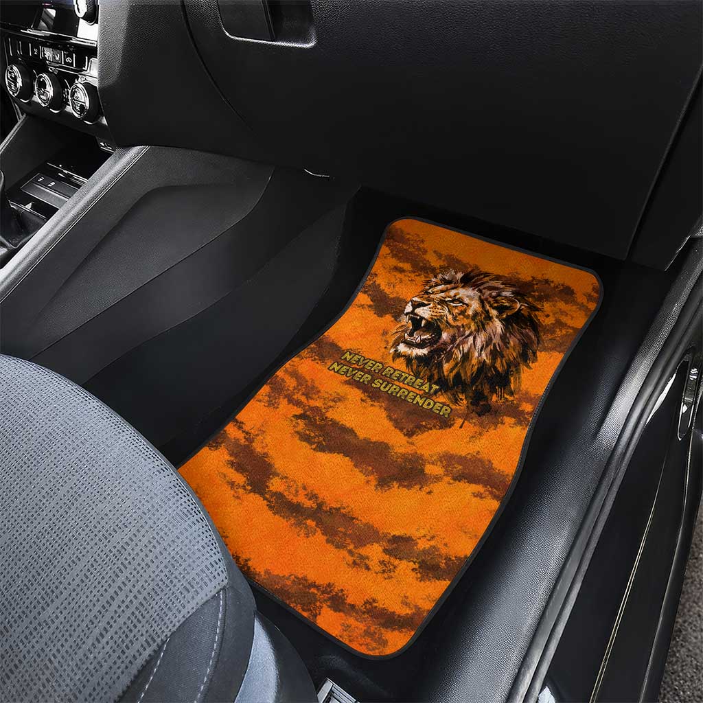 Shaka Zulu Car Mats Warrior Fiery Roaring Lion - Never Retreat Never Surrender African Strength and Courage - Wonder Print Shop