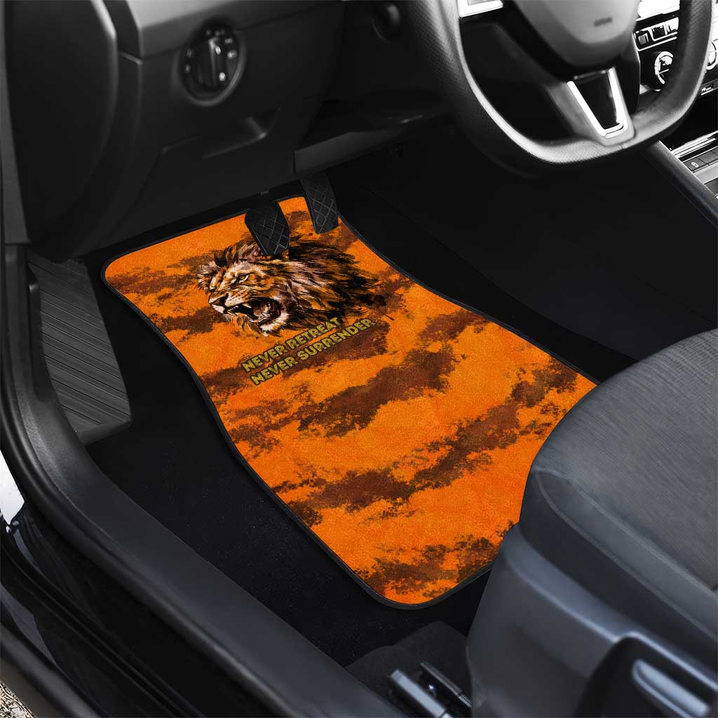 Shaka Zulu Car Mats Warrior Fiery Roaring Lion - Never Retreat Never Surrender African Strength and Courage - Wonder Print Shop