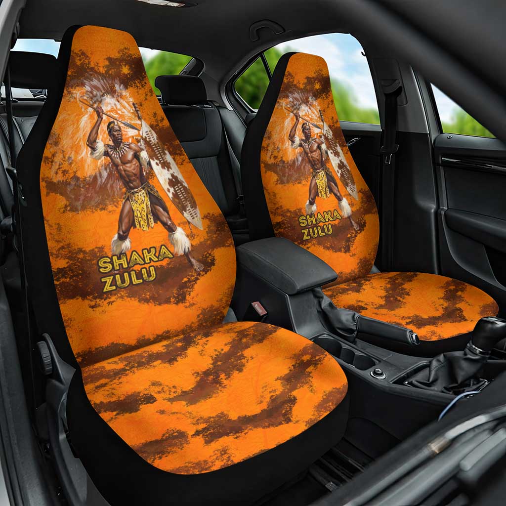Shaka Zulu Car Seat Cover Warrior Fiery Roaring Lion - Never Retreat Never Surrender African Strength and Courage - Wonder Print Shop