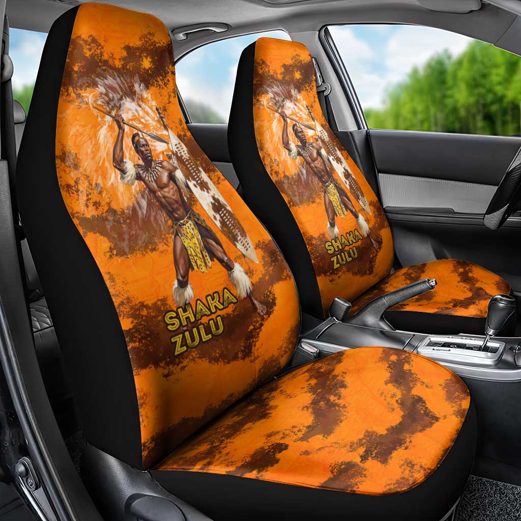 Shaka Zulu Car Seat Cover Warrior Fiery Roaring Lion - Never Retreat Never Surrender African Strength and Courage - Wonder Print Shop