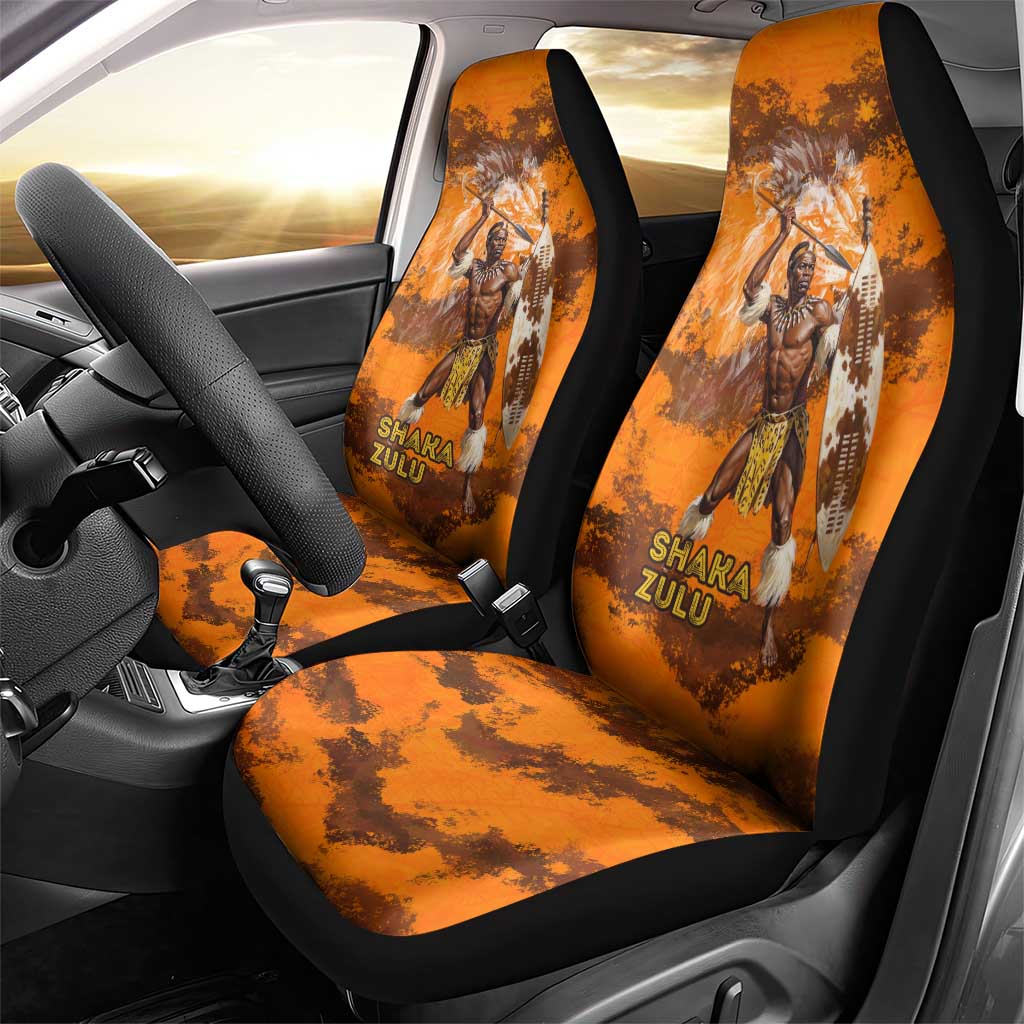 Shaka Zulu Car Seat Cover Warrior Fiery Roaring Lion - Never Retreat Never Surrender African Strength and Courage - Wonder Print Shop
