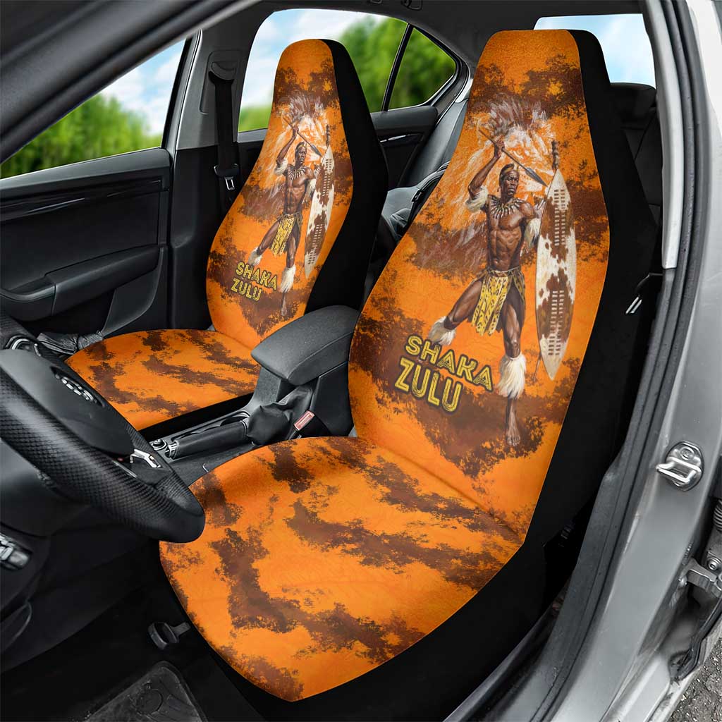 Shaka Zulu Car Seat Cover Warrior Fiery Roaring Lion - Never Retreat Never Surrender African Strength and Courage - Wonder Print Shop