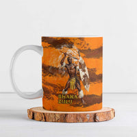 Shaka Zulu Ceramic Mug Warrior Fiery Roaring Lion - Never Retreat Never Surrender African Strength and Courage - Wonder Print Shop