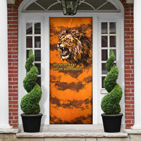 Shaka Zulu Door Cover Warrior Fiery Roaring Lion - Never Retreat Never Surrender African Strength and Courage - Wonder Print Shop