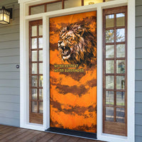 Shaka Zulu Door Cover Warrior Fiery Roaring Lion - Never Retreat Never Surrender African Strength and Courage - Wonder Print Shop