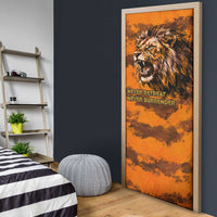 Shaka Zulu Door Cover Warrior Fiery Roaring Lion - Never Retreat Never Surrender African Strength and Courage - Wonder Print Shop