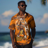 Shaka Zulu Hawaiian Shirt Warrior Fiery Roaring Lion - Never Retreat Never Surrender African Strength and Courage - Wonder Print Shop