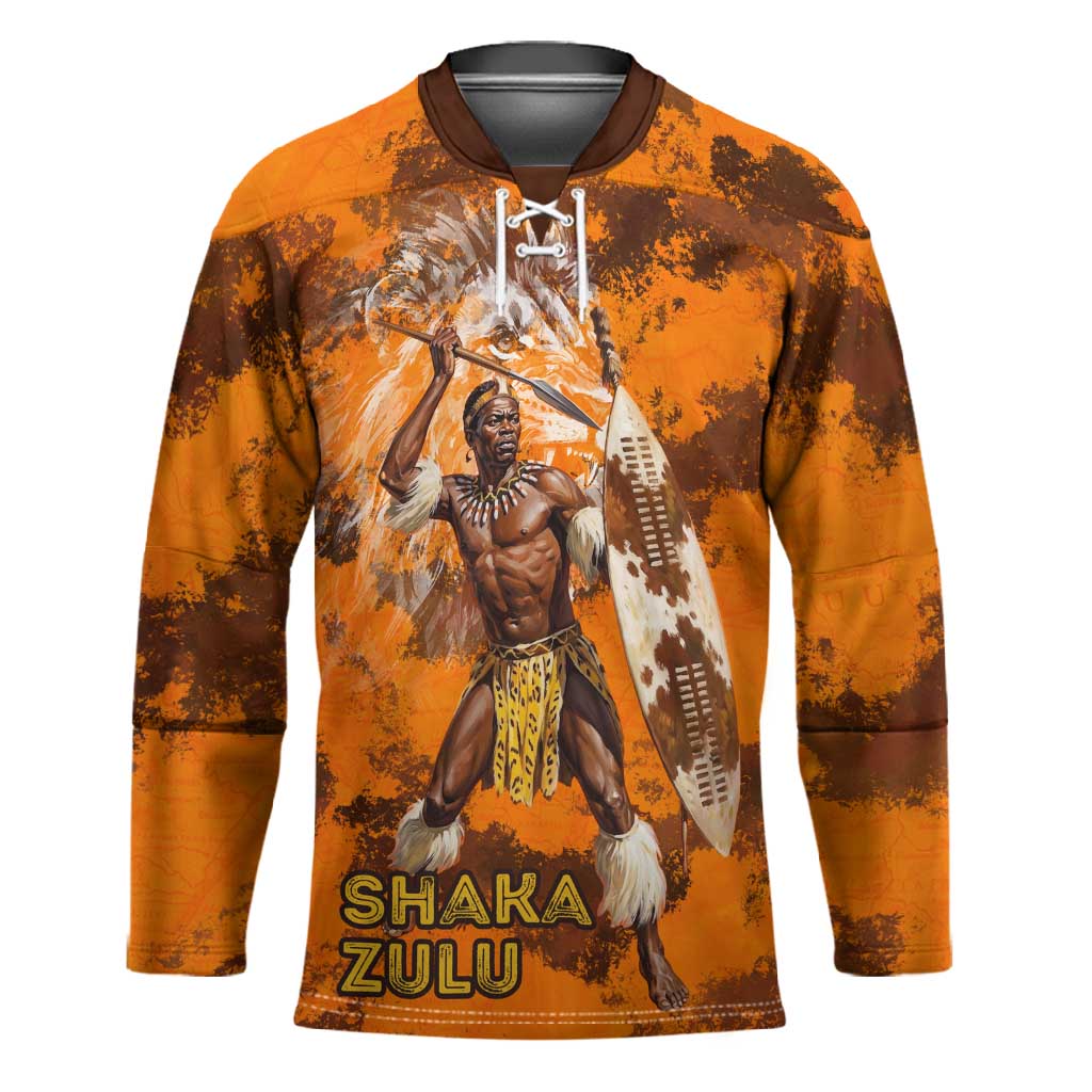 Shaka Zulu Hockey Jersey Warrior Fiery Roaring Lion - Never Retreat Never Surrender African Strength and Courage - Wonder Print Shop