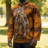 Shaka Zulu Hockey Jersey Warrior Fiery Roaring Lion - Never Retreat Never Surrender African Strength and Courage - Wonder Print Shop