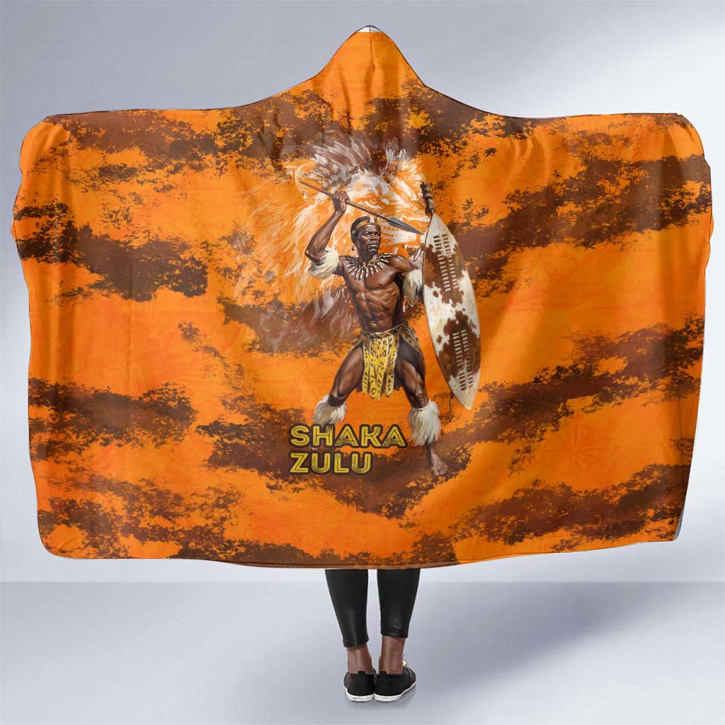 Shaka Zulu Hooded Blanket Warrior Fiery Roaring Lion - Never Retreat Never Surrender African Strength and Courage - Wonder Print Shop