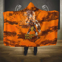 Shaka Zulu Hooded Blanket Warrior Fiery Roaring Lion - Never Retreat Never Surrender African Strength and Courage - Wonder Print Shop