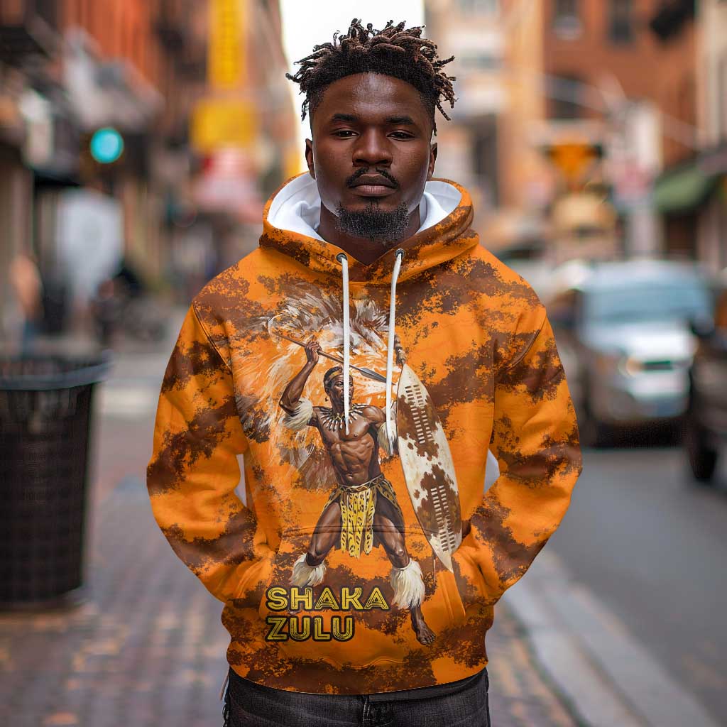 Shaka Zulu Hoodie Warrior Fiery Roaring Lion - Never Retreat Never Surrender African Strength and Courage - Wonder Print Shop