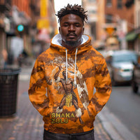 Shaka Zulu Hoodie Warrior Fiery Roaring Lion - Never Retreat Never Surrender African Strength and Courage - Wonder Print Shop