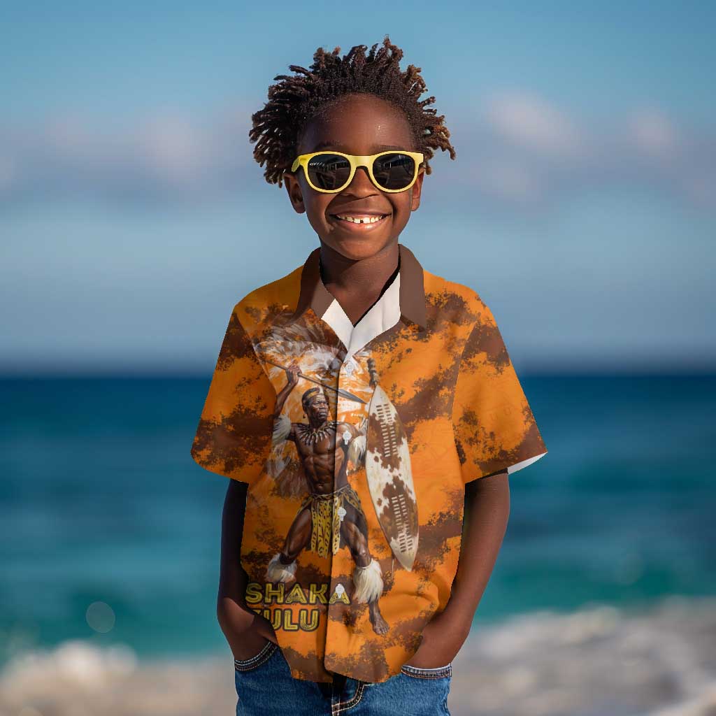 Shaka Zulu Kid Hawaiian Shirt Warrior Fiery Roaring Lion - Never Retreat Never Surrender African Strength and Courage - Wonder Print Shop