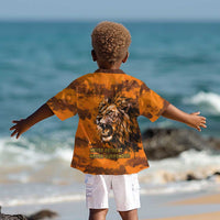 Shaka Zulu Kid Hawaiian Shirt Warrior Fiery Roaring Lion - Never Retreat Never Surrender African Strength and Courage - Wonder Print Shop