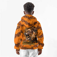 Shaka Zulu Kid Hoodie Warrior Fiery Roaring Lion - Never Retreat Never Surrender African Strength and Courage - Wonder Print Shop