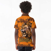 Shaka Zulu Kid Polo Shirt Warrior Fiery Roaring Lion - Never Retreat Never Surrender African Strength and Courage - Wonder Print Shop