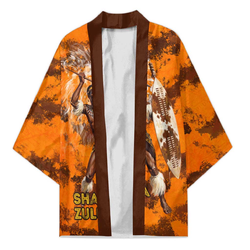 Shaka Zulu Kimono Warrior Fiery Roaring Lion - Never Retreat Never Surrender African Strength and Courage - Wonder Print Shop